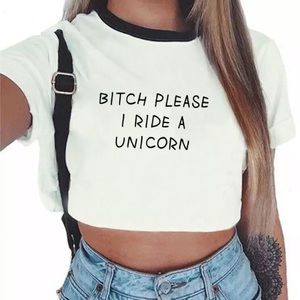 I Ride Unicorns Crop Tops